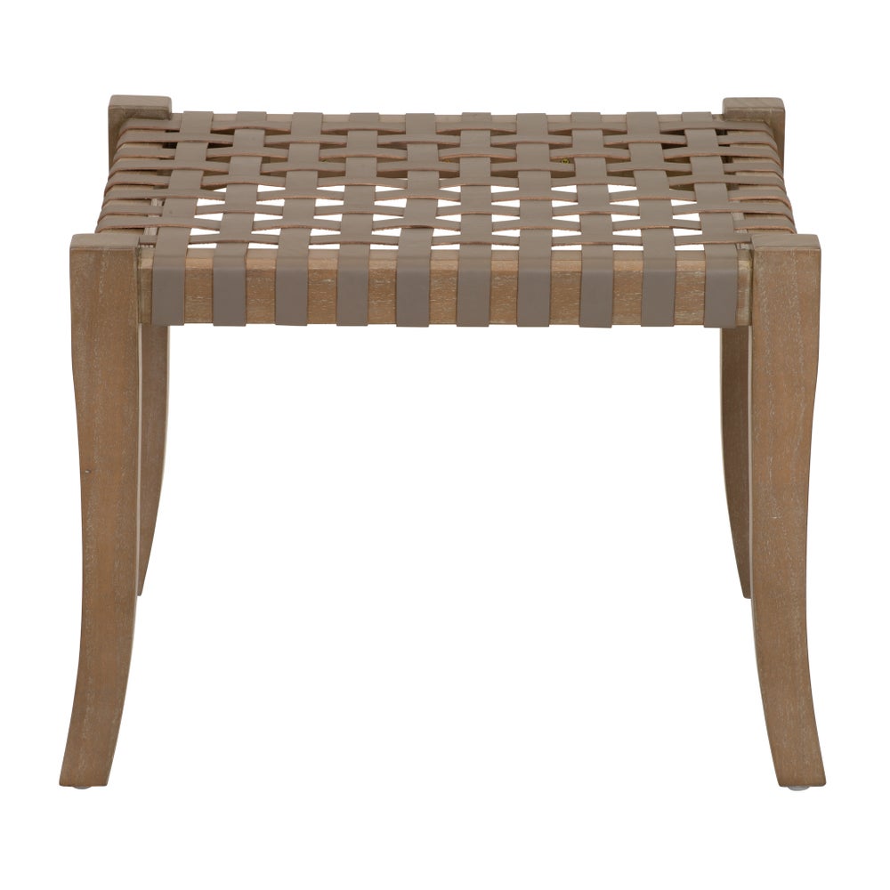 Sasha Leather Woven Stool