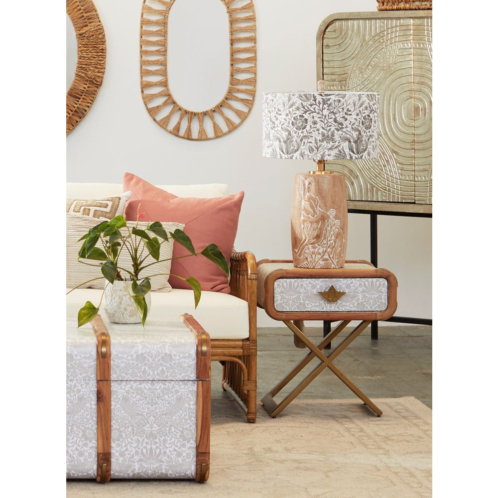 Strawberry Thief Side Table in Neutral
