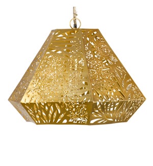 Marigold Diamond Pendant in Brass