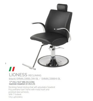 BE LIONESS RECLINING SWIVEL STYLING CHAIR BLACK