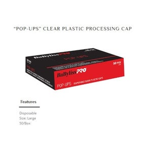 DA BP DISPOSABLE CLEAR PLASTIC CAPS LARGE 50/PCS