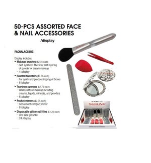 DA 50 PC ASSORTED FACE & NAIL ACCESSORIES DISPLAY