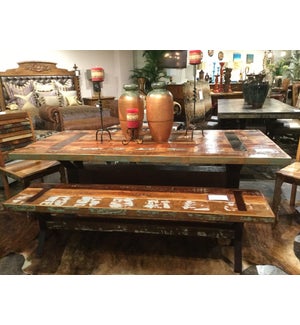 Reclaimed Wood Iron Dining Table
