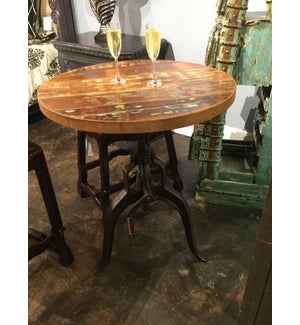 Reclaimed Wood Iron Pub Table