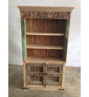 Reclaimed Wood Old Door Bookshelf w/ 2 Door