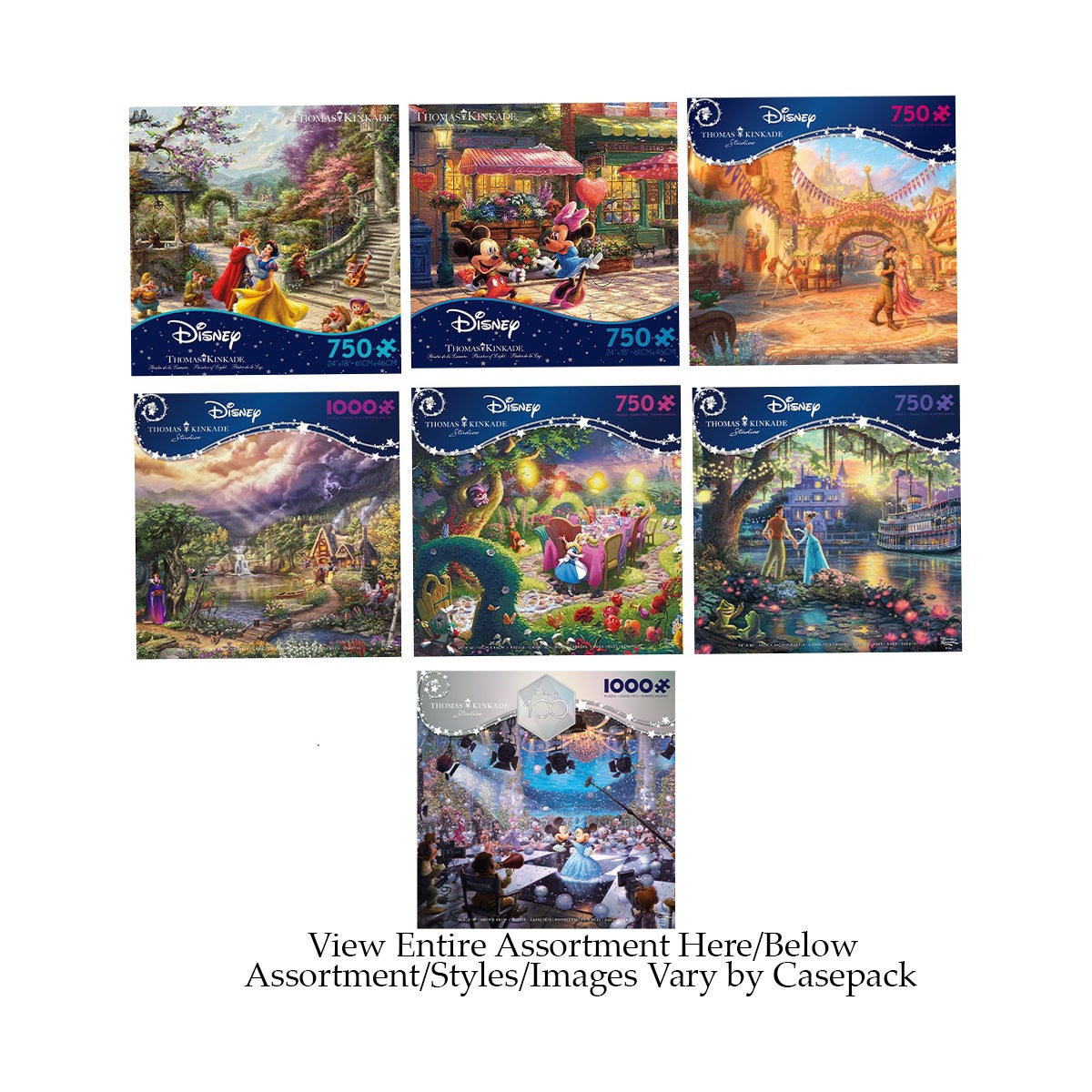 750pc Thomas Kinkade Disney Dreams Asst 6 Bl Puzzles Kroeger Inc