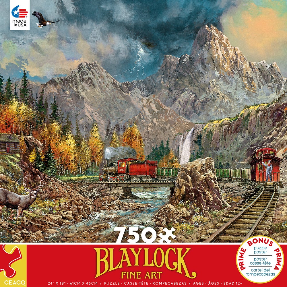 Ceaco Steam Train 606 on Bridge Jigsaw Puzzle 750 Pcs Blaylock Fine Art 24 X 18 for sale online 