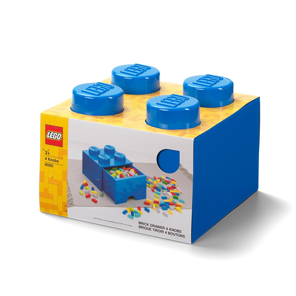 in Blue Lego Brick with 1 Drawer with 4 Knobs 