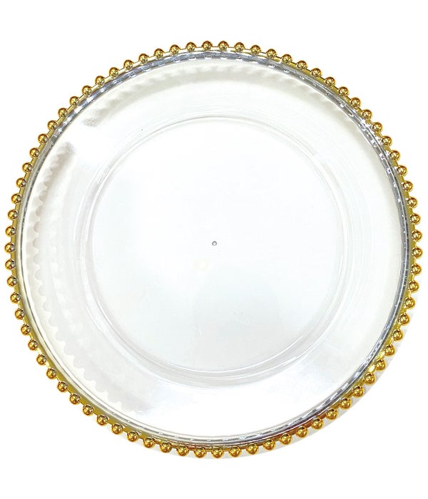 charger plate gold beaded 24s