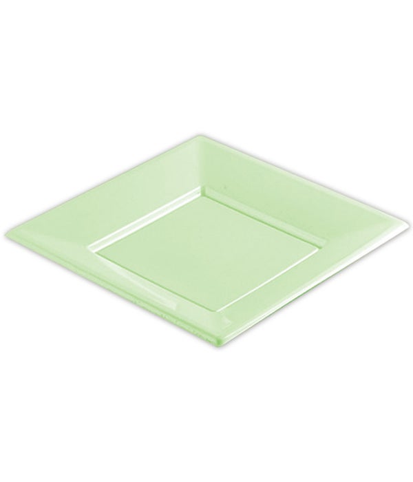 9"/6ct plastic plate/sq 36s macron green