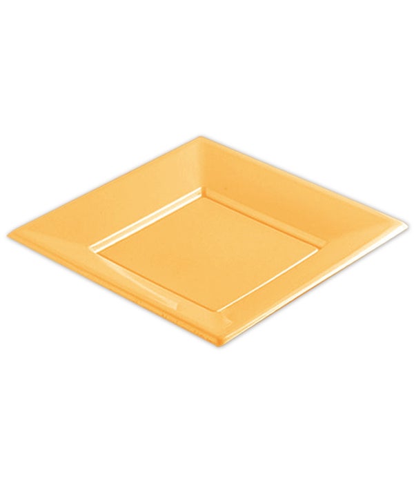 9"/6ct plastic plate/sq 36s macron orange