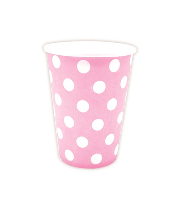 9oz/10ct cup bb-pink 24/144s polka dot
