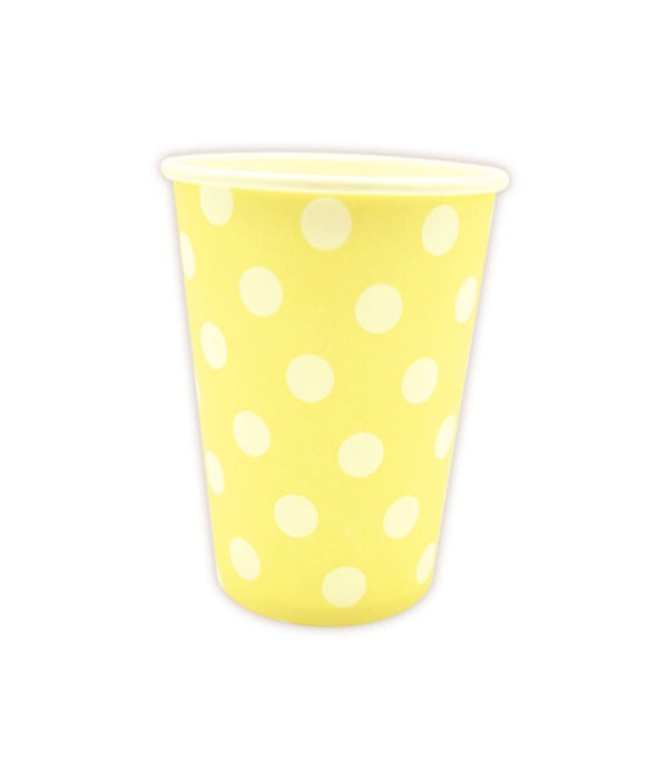 9oz/10ct cup yellow 24/144s polka dot