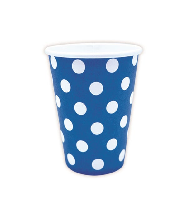 9oz/10ct cup dk blue 24/144s polka dot