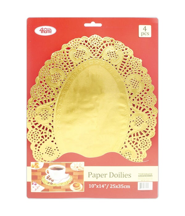 10x14"/4ct doilie gold 24/240s oval