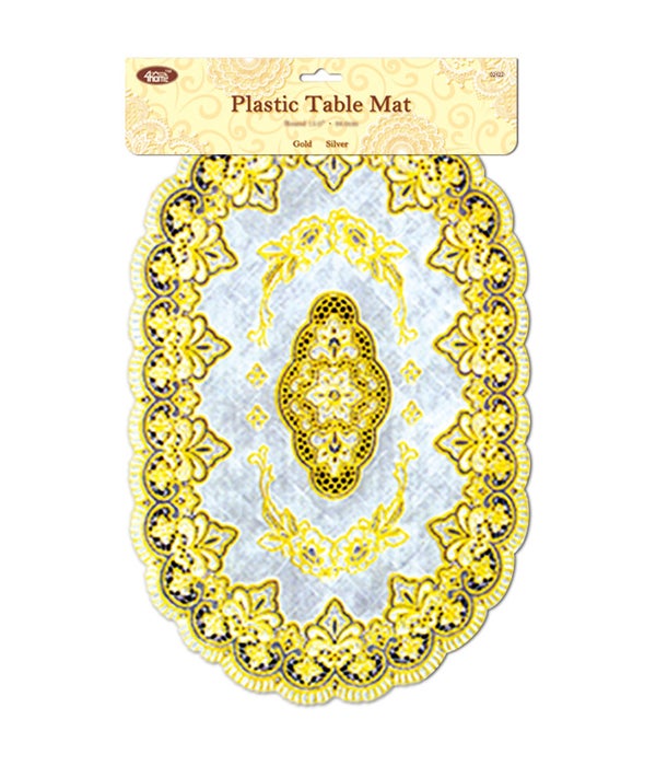 placemat oval gold 12/144s 12x18"