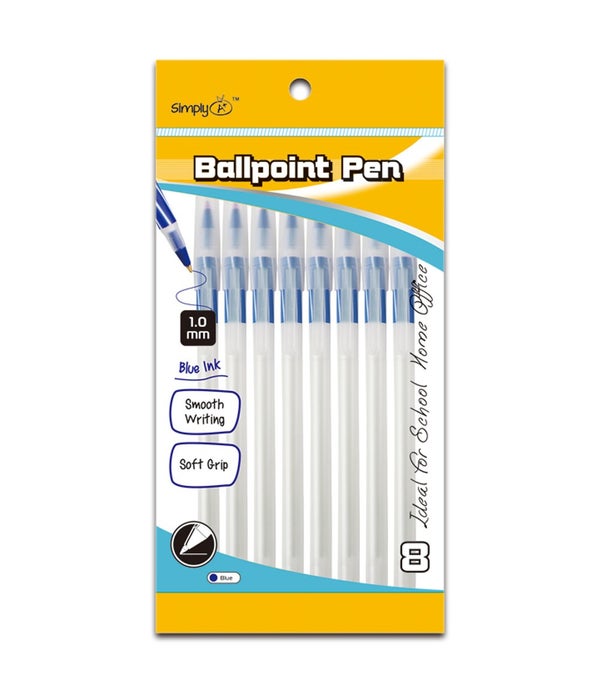 8ct ballpoint pen blue 24/144s