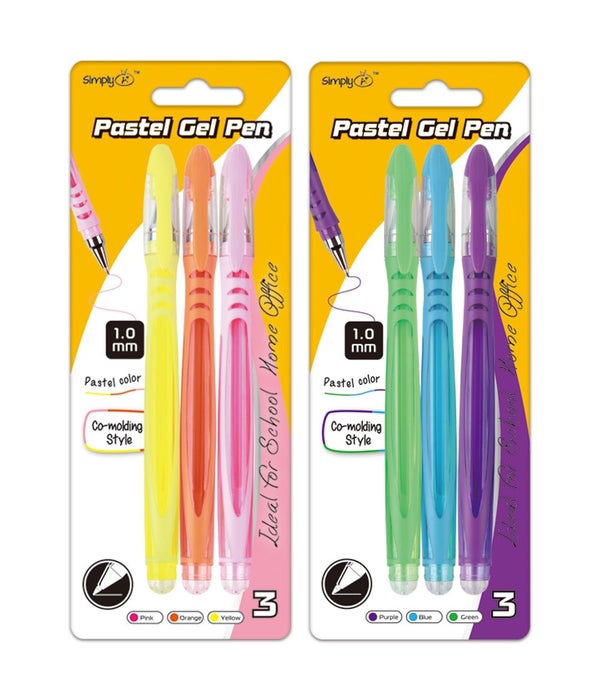 3ct metallic gel pen 48/144s astd pastel clrs 1.0mm