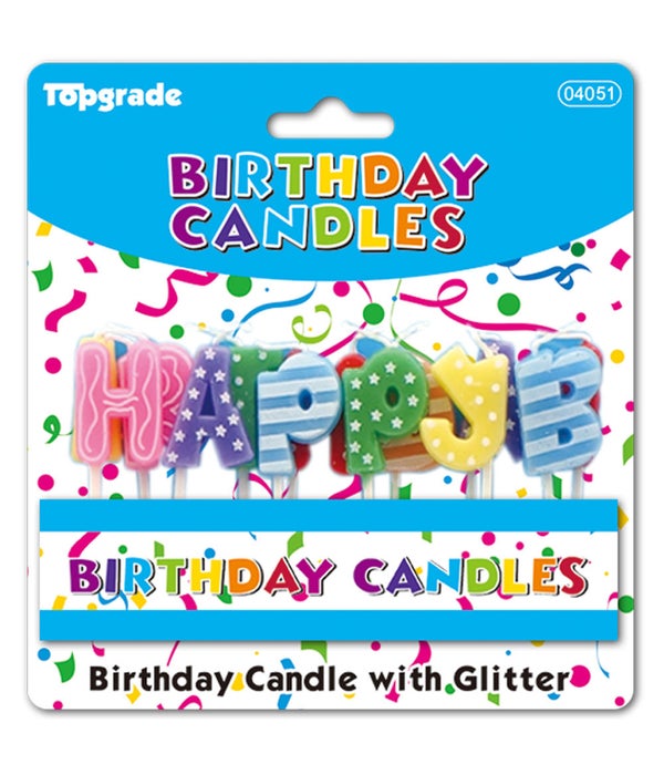 b'day letter candle 12/360s