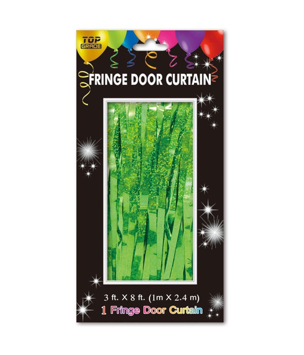 fringe door curtain 24/144s holographic green 3x8ft