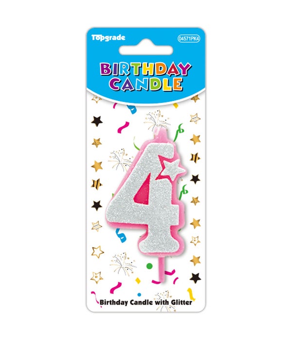 b'day candle pink #4 12/240s