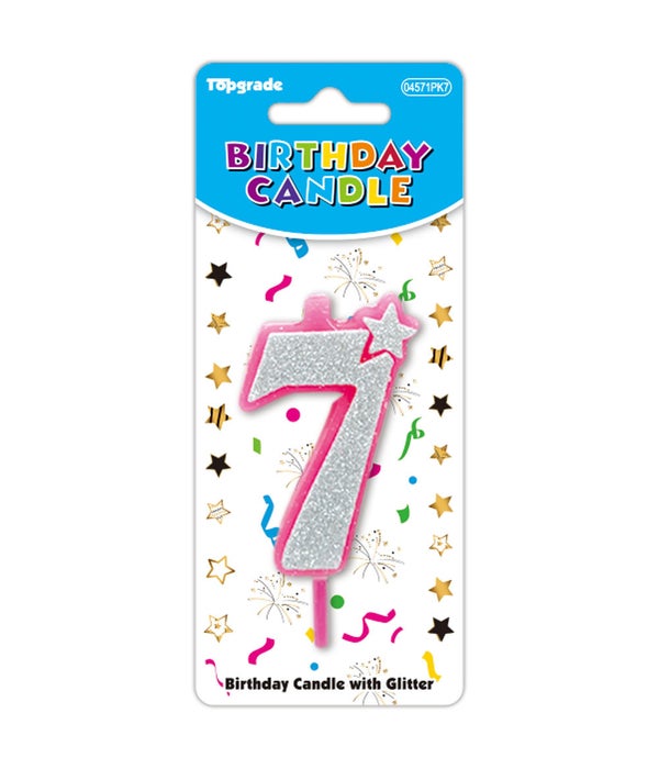 b'day candle pink #7 12/240s