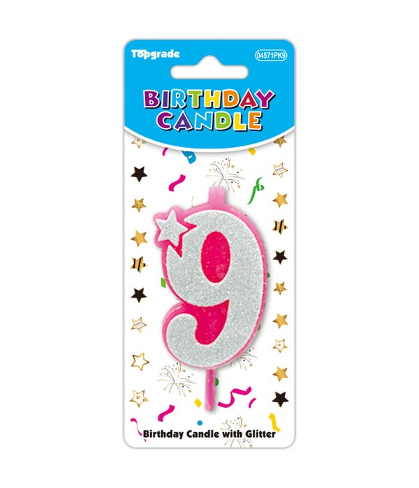 b'day candle pink #9 12/240s