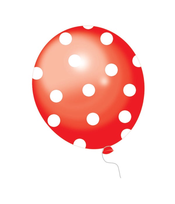 12"/8ct dotted balloon 12/288s red