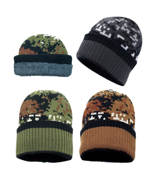 winter knit hat W/fur 12/144s