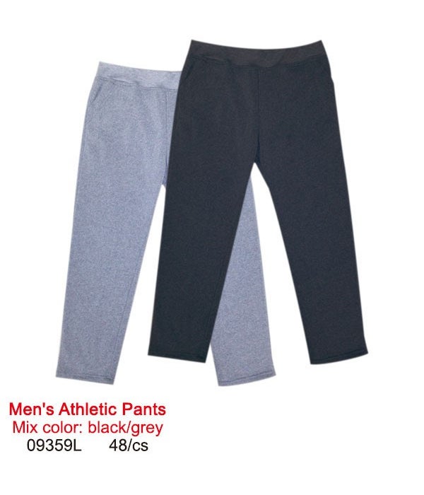 men's athletic pants/L 12/48s blk/grey
