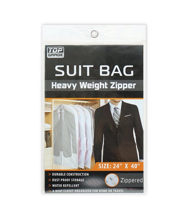 suit bag clear 24x40" 48s