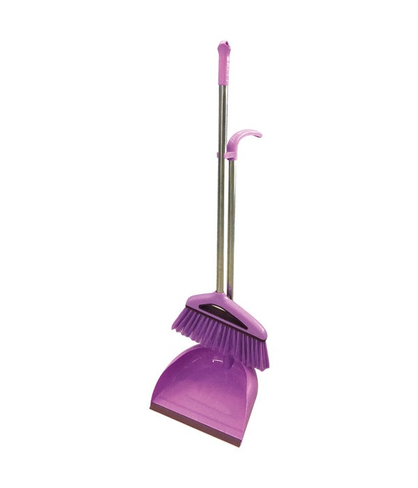 broom & dustpan set 12s w/metal hdl
