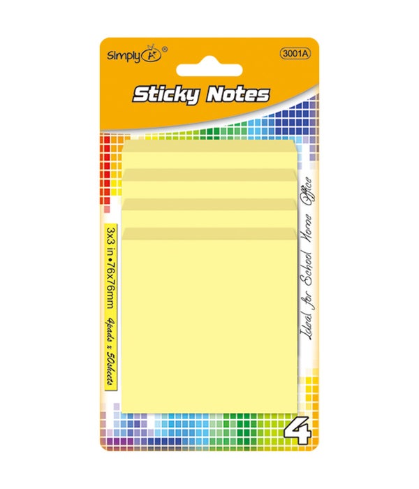 200ct stick-it-on notes 48s 3x3" yellow