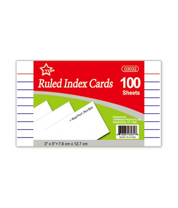 3x5"/100ct ruled index card 48
