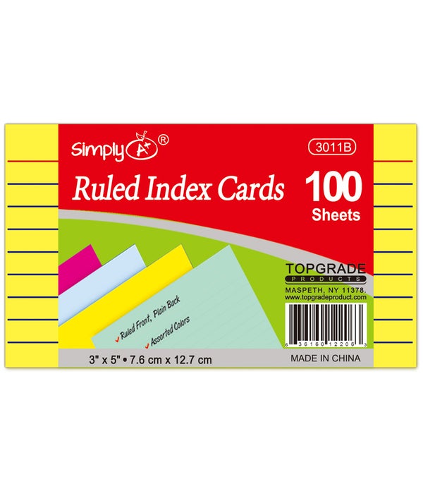 3x5"/100ct clred index card 48