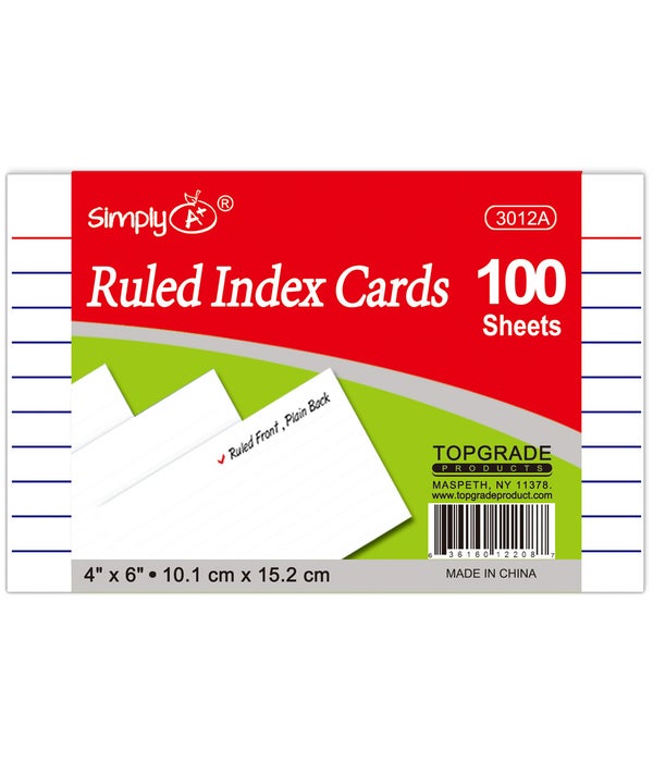 4x6"/100ct index cards 48s