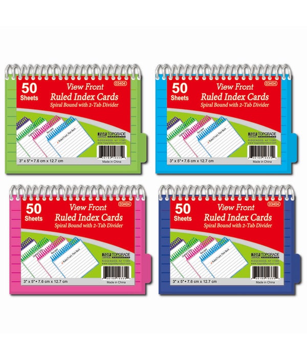 50ct poly cover ruled index cards book 48s