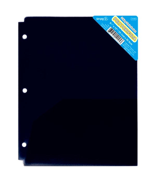 2-pocket poly portfolio 48s translucent black