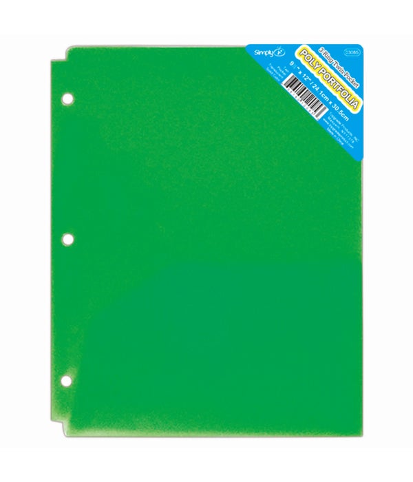 2-pocket poly portfolio 48s translucent green
