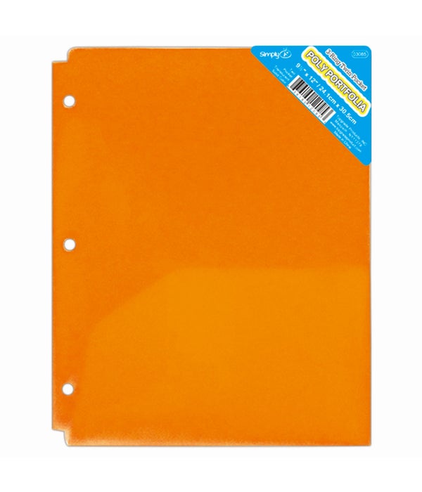 2-pocket poly portfolio 48s translucent orange