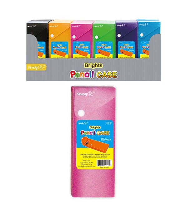 pencil case 12.5x9.25x2.3"/36s astd solid color w/pdq