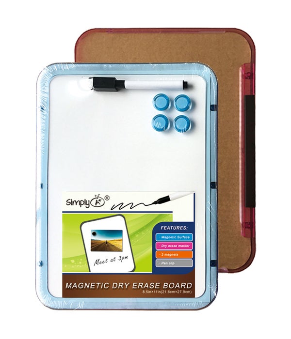8.5x11" dry erase board 48s w/marker+4 magnets
