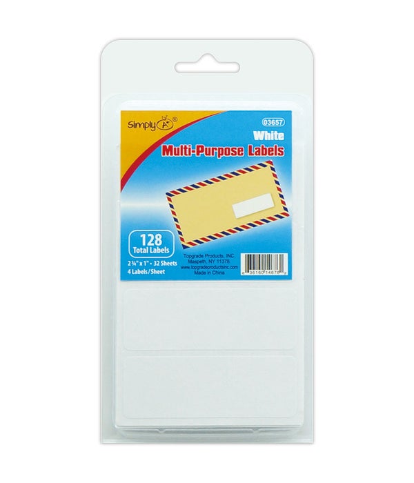 32ct multi use lable 24/144s 4.5x3" white
