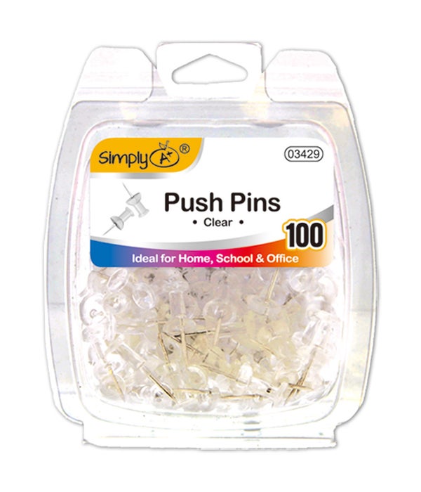 clear push pin 100ct 24/144s