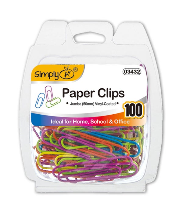 paper clips astd color 24/144s 100ct/50mm