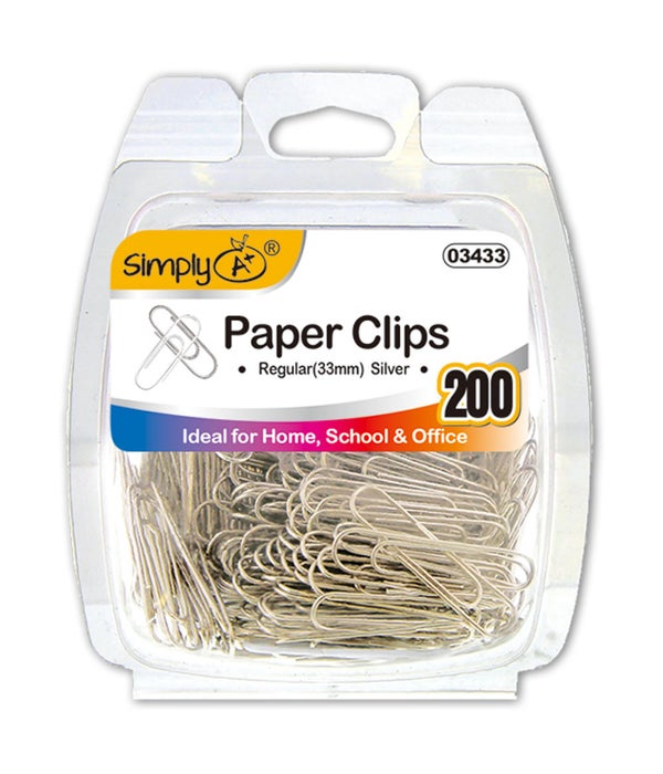 silver paper clips 24/144s 200ct/33mm