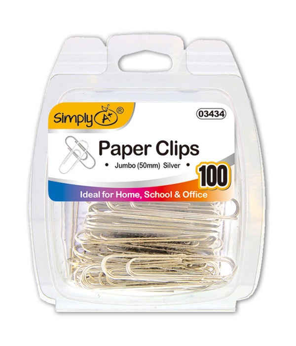 silver paper clips 24/144s 100ct/50mm