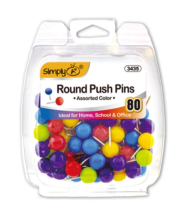 push pin round 24/144s 80ct astd clr
