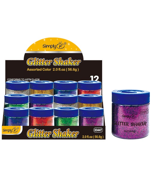 6-clrs glitter shaker 24/144 2oz/56.6g primary color