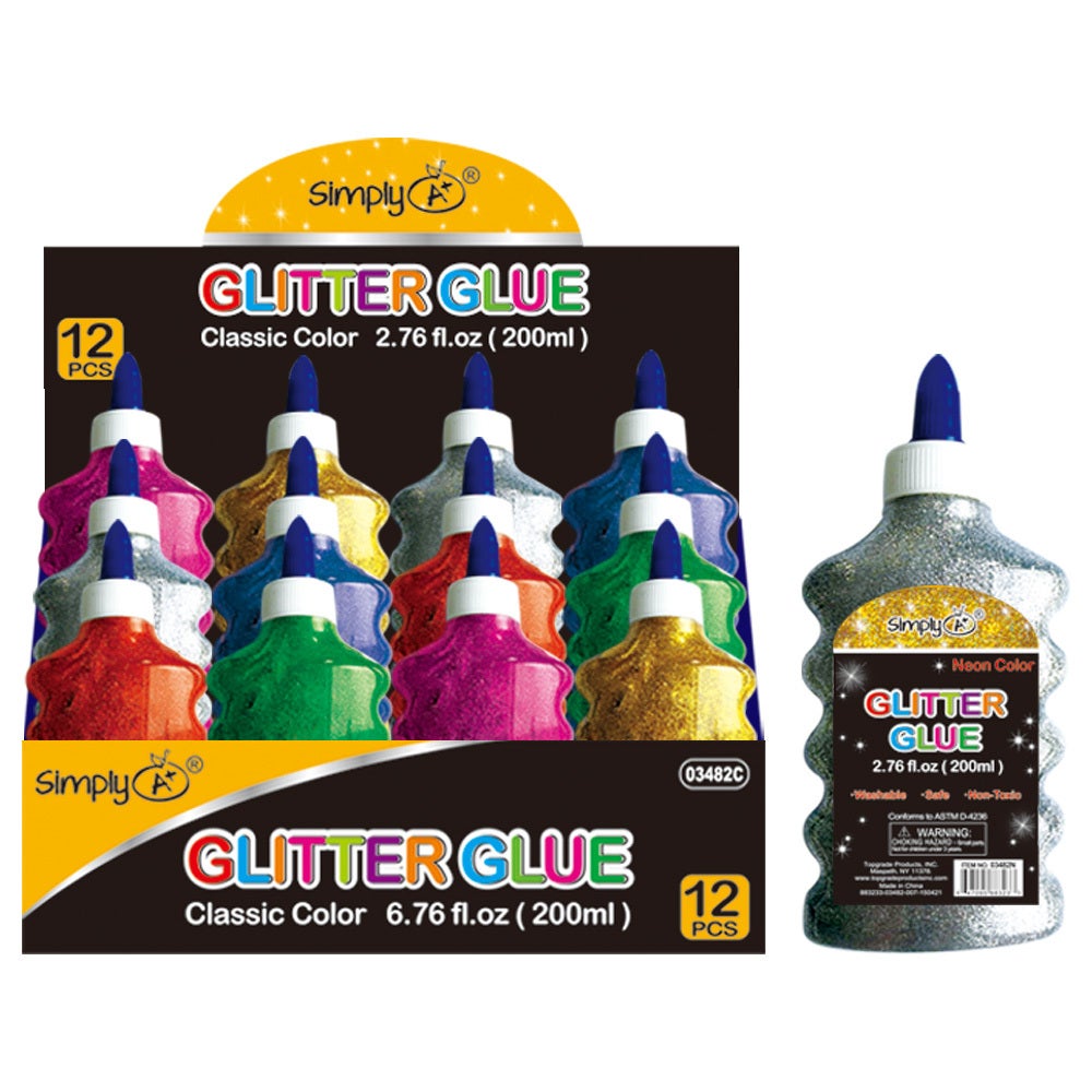 BAZIC 6.76 FL OZ (200 mL) Classic Color Glitter Glue Bazic Products